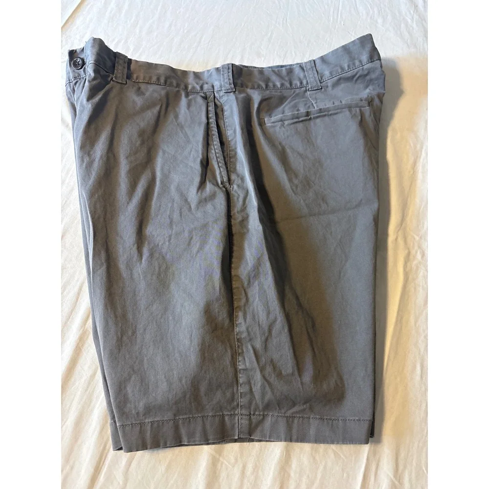 J.Crew Staton Chino Shorts Mens 38 Grey Flat‎ Front Cotton Blend Twill Casual